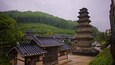 Seven-story Brick Pagoda in Sinse-dong showing a monument, heritage elements and a small town or village