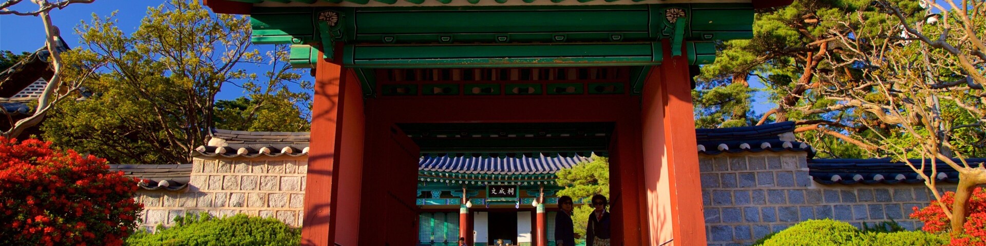 Museu Municipal de Ojukheon que inclui elementos de patrimônio e flores silvestres