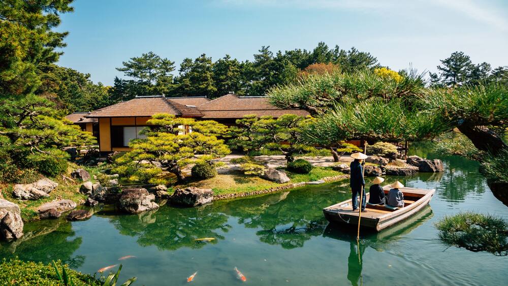Ritsurin Park, Japanese traditional garden in Takamatsu, Japan