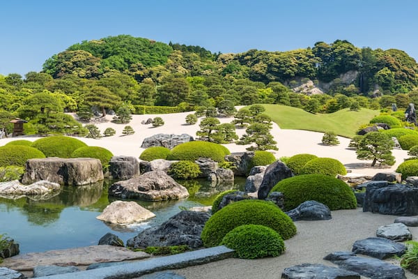 Panorama of the Dry Landscape Garden in the Adachi Museum of Art, Yasugi, Shimane Prefecture, Japan