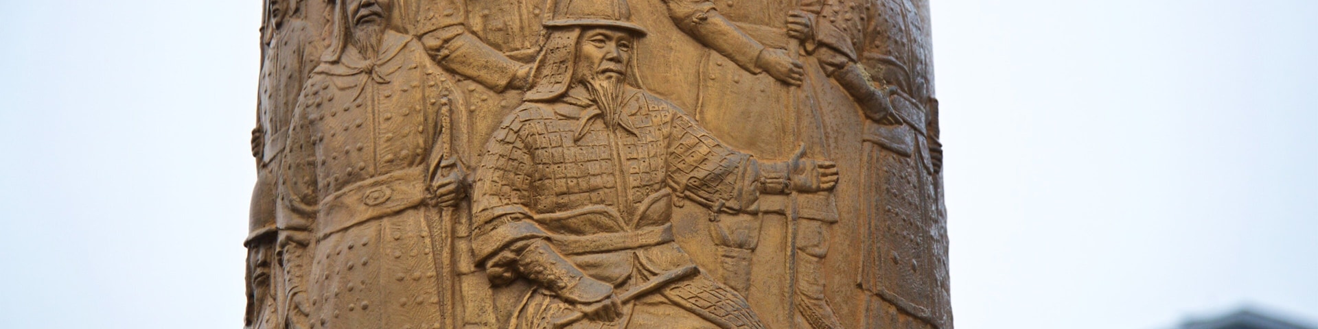 Statue of Sejong the Great featuring heritage elements