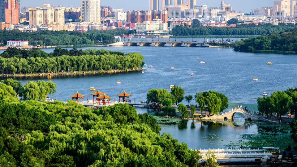 Panorama of Nanhu Park, Changchun, China