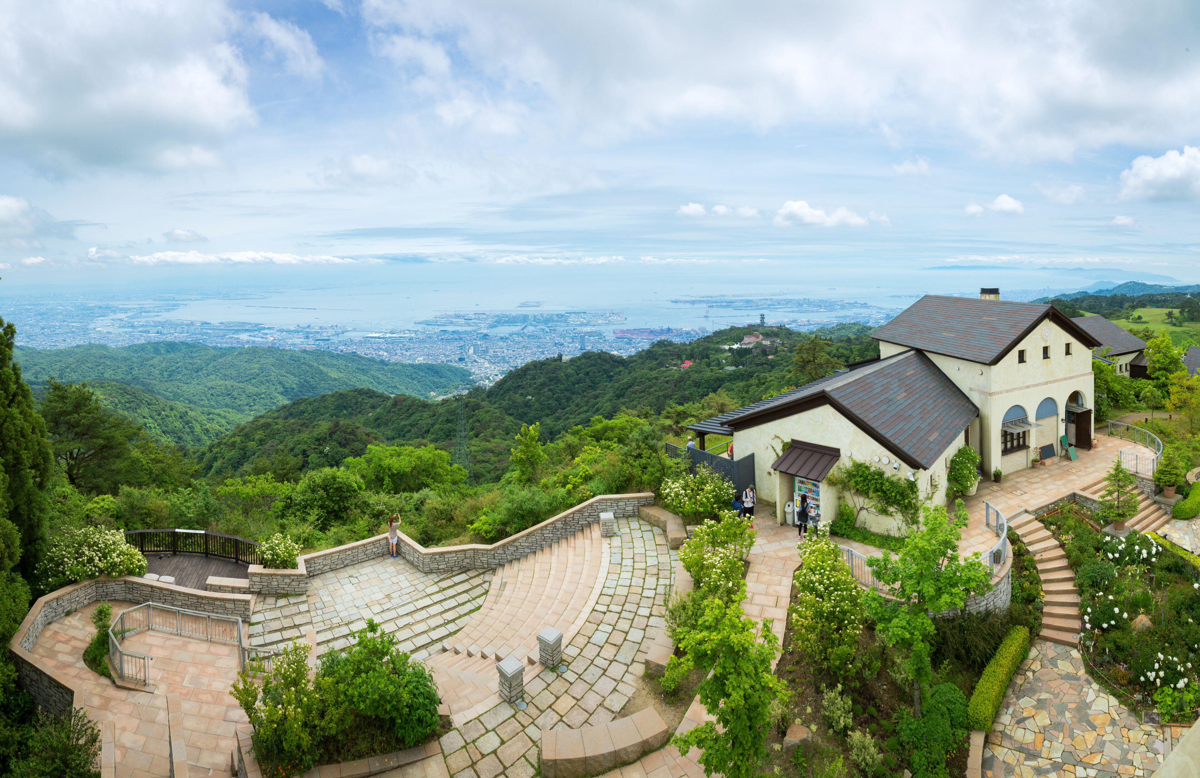 Aerial view of Kobe City in Rokko Garden Terrace