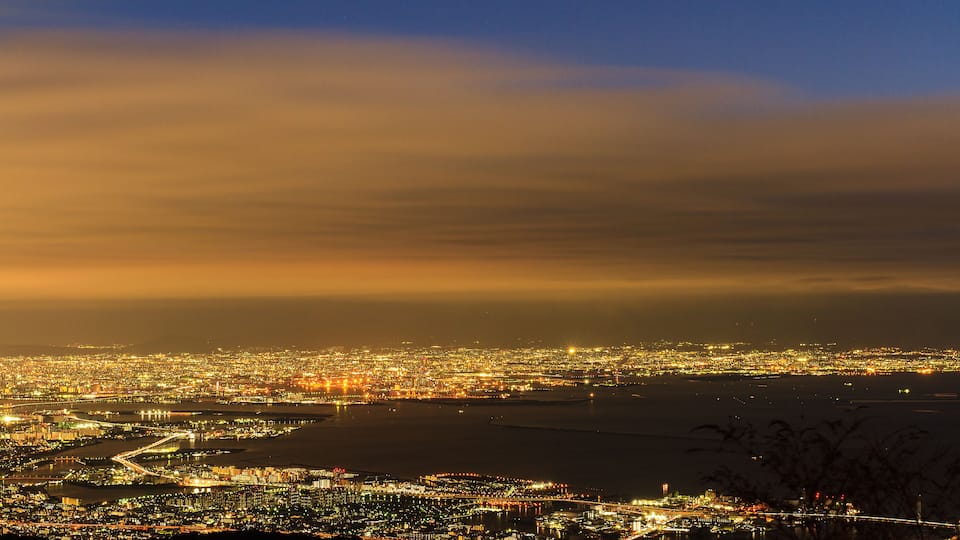 The Million Dollar Night View of Kobe from Mount Rokko, Kobe, Hyogo Prefecture, Japan; Shutterstock ID 559688635