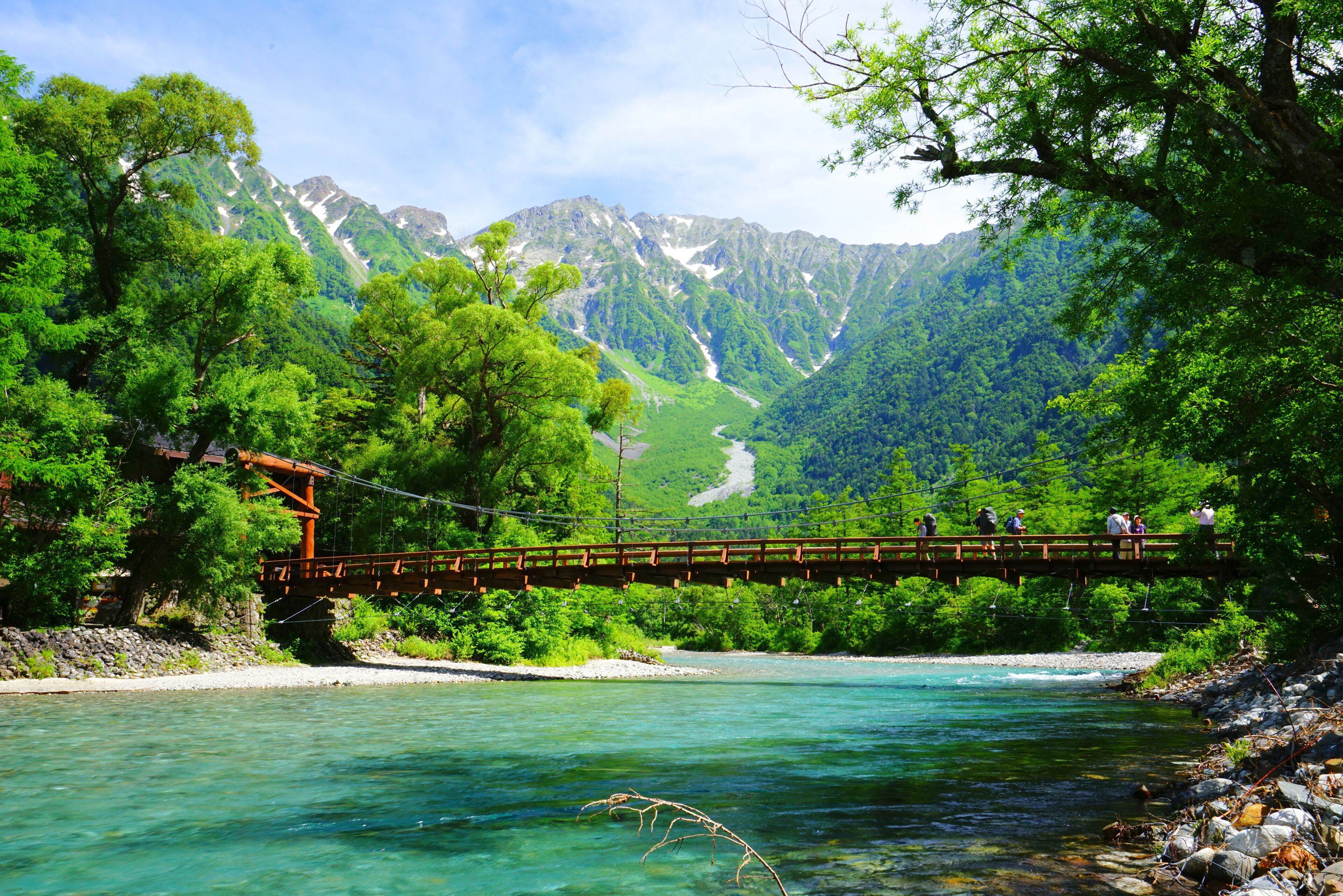 Hotaka mountain and Kappa bridge, Kamikochi, Nagano, Japan