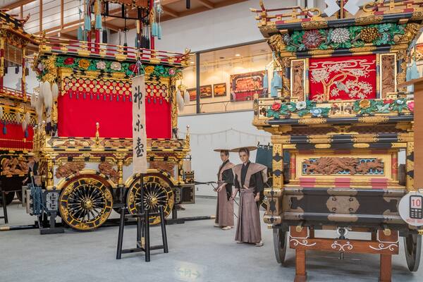 Takayama Festival Floats Exhibition Hall featuring heritage elements and interior views