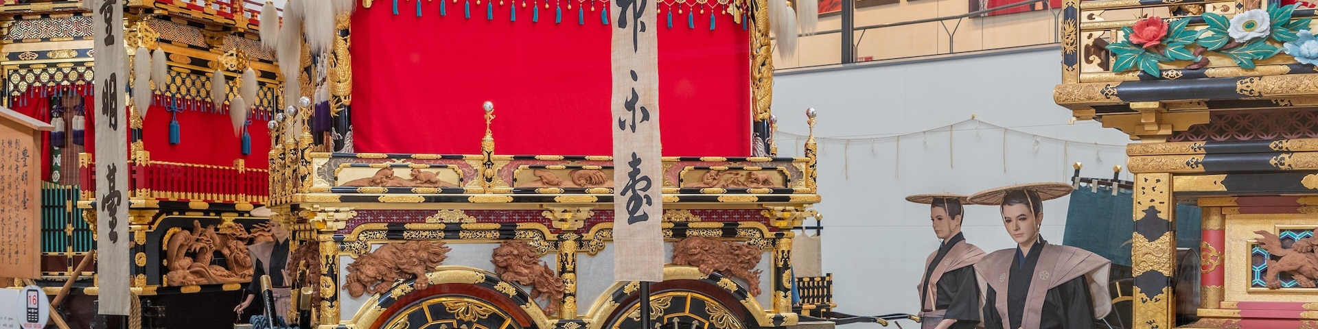 Takayama Festival Floats Exhibition Hall featuring interior views and heritage elements