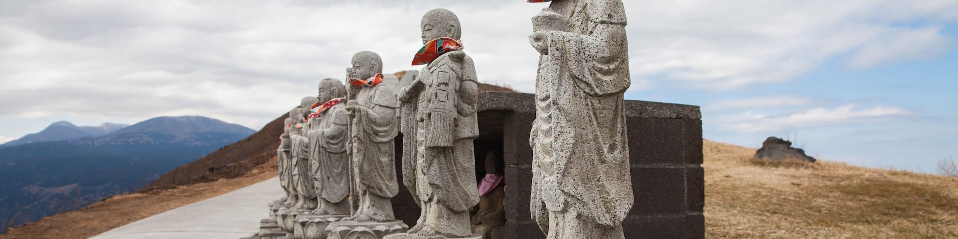 Statues on peak Omuro Mount, Ito Shizuoka,Japan.; Shutterstock ID 596445848; purchase_order: SF 06557000; job: ; client: ; other: