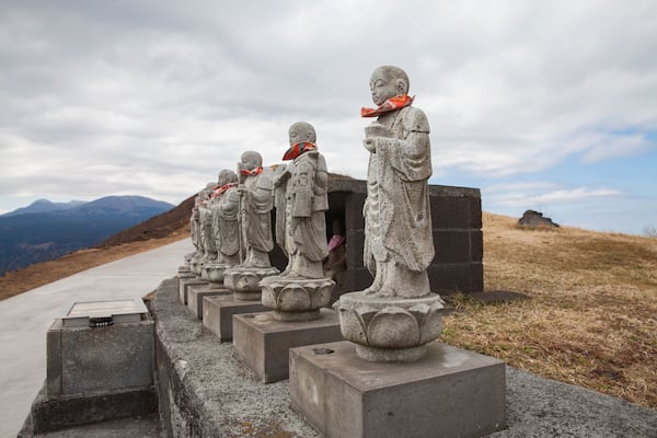 Statues on peak Omuro Mount, Ito Shizuoka,Japan.; Shutterstock ID 596445848; purchase_order: SF 06557000; job: ; client: ; other: