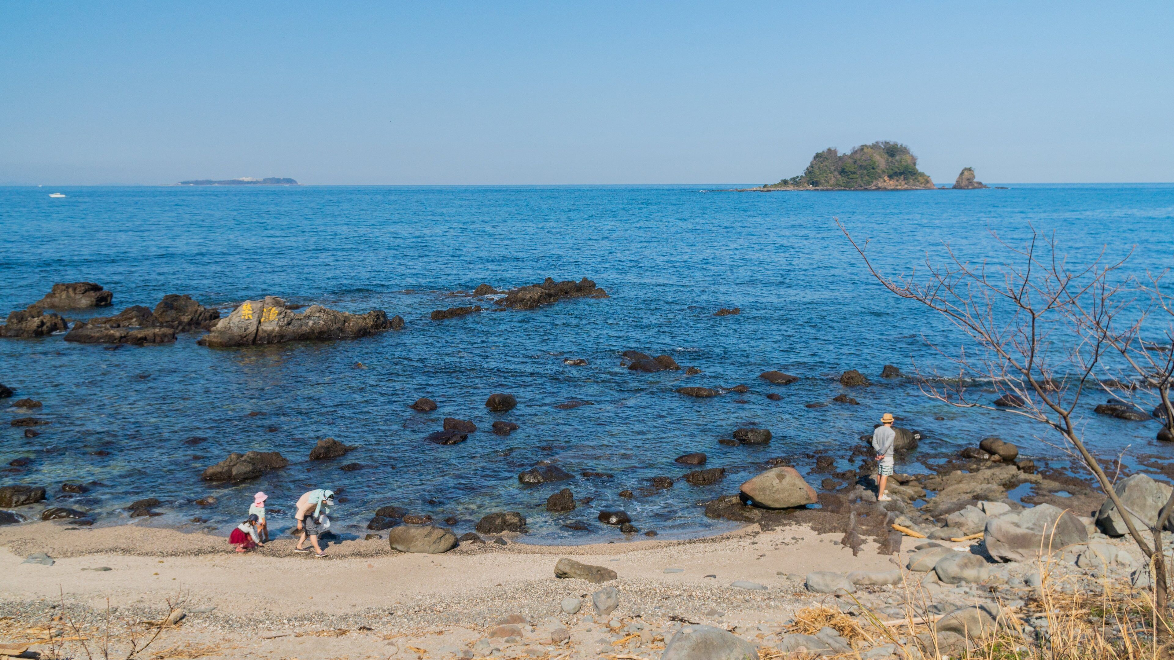 Kawana Beach featuring general coastal views and a sandy beach as well as a family