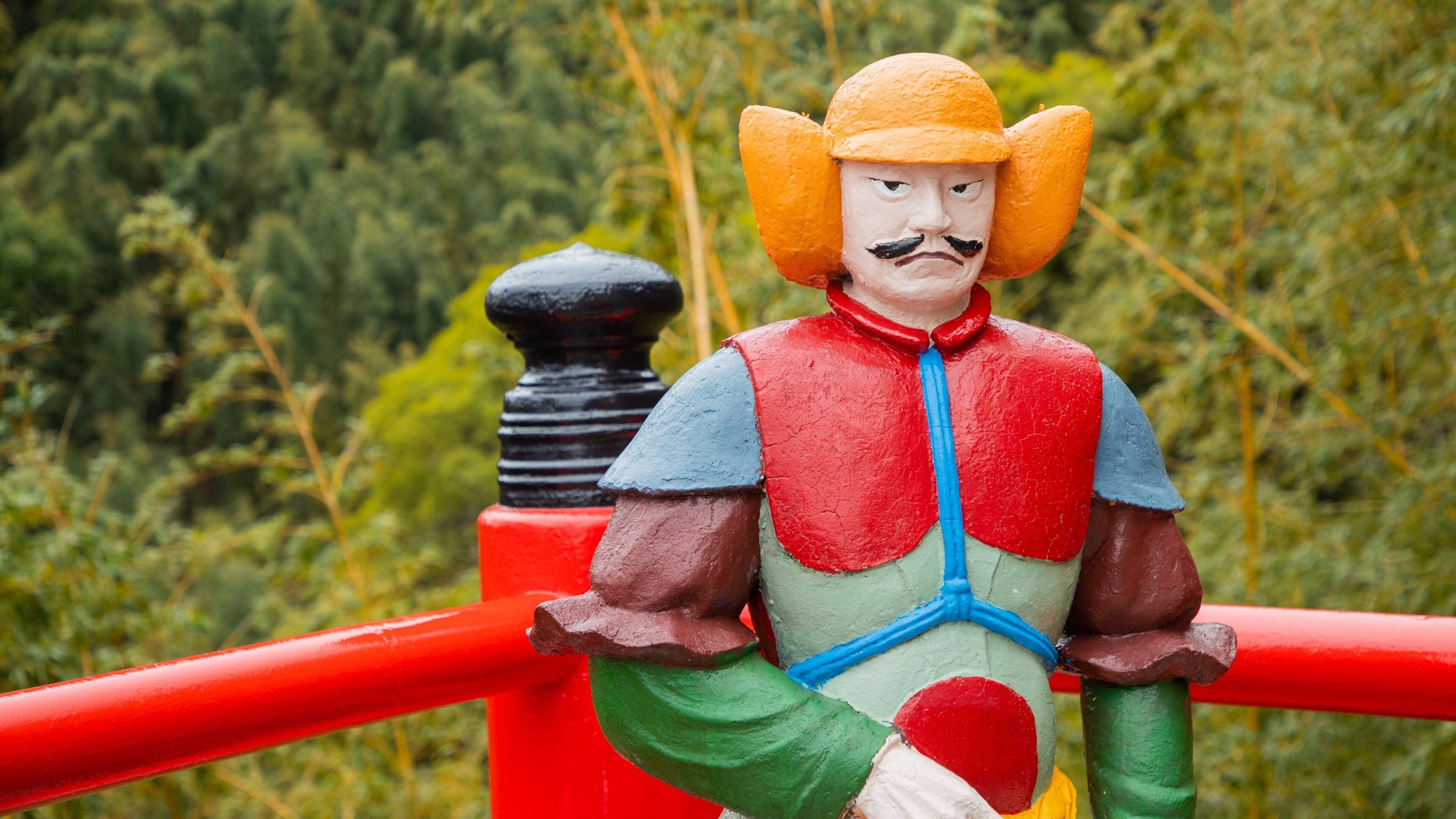 Atami Castle featuring outdoor art