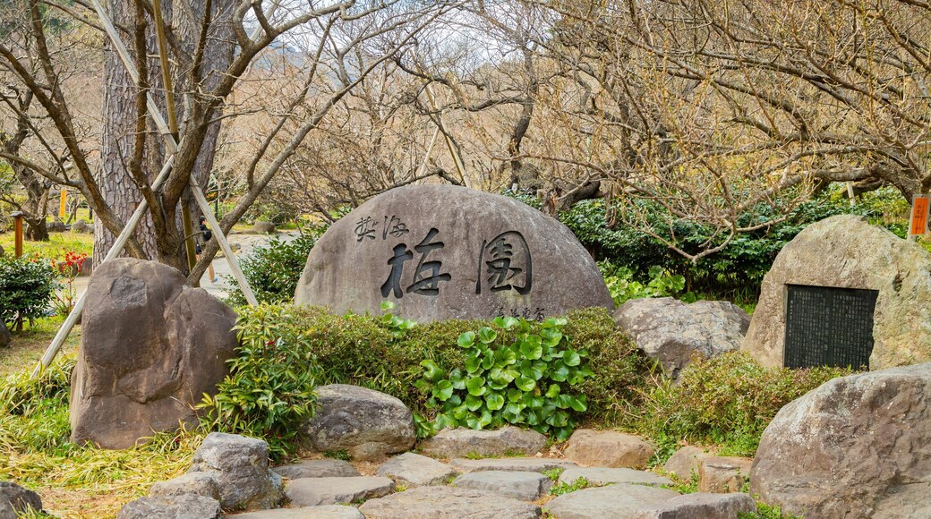 Atami Plum Garden which includes a park and signage