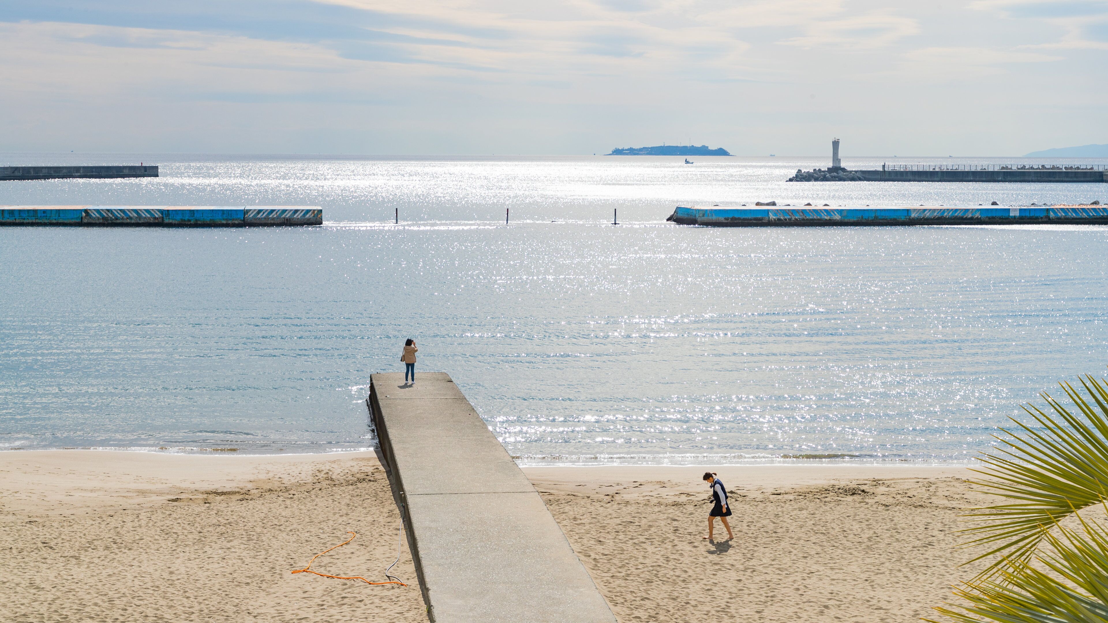 Atami Sun Beach which includes a beach and general coastal views