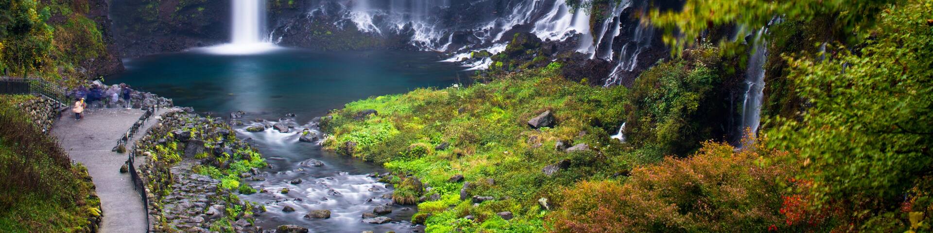 Autumn scene of Shiraito waterfall