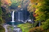 Autumn scene of Shiraito waterfall