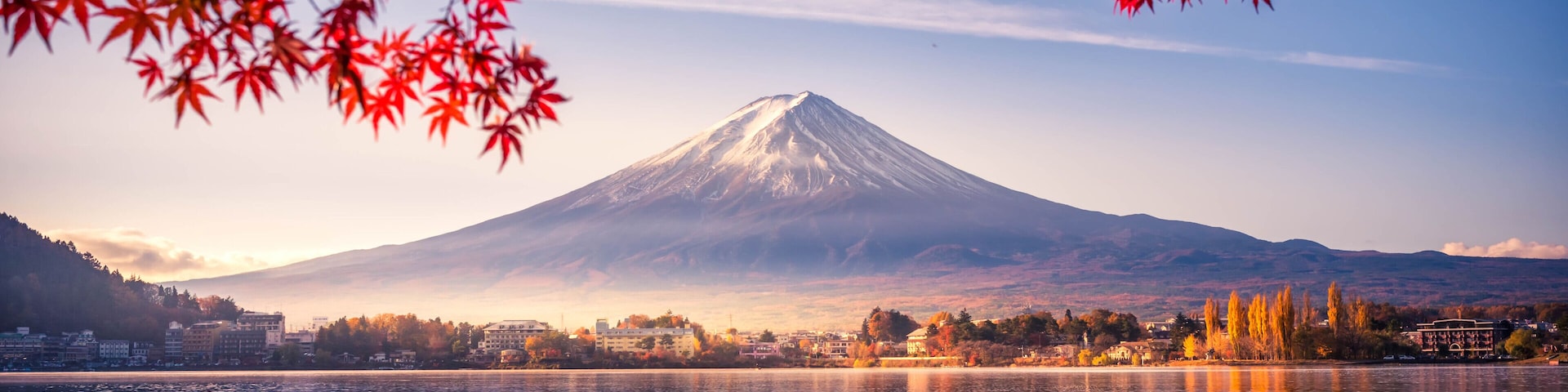 Colorful Autumn Season and Mountain Fuji with morning fog and red leaves at lake Kawaguchiko is one of the best places in Japan, Shutterstock ID 760754539, SF SSA Case with Manager Approval: Case 0715