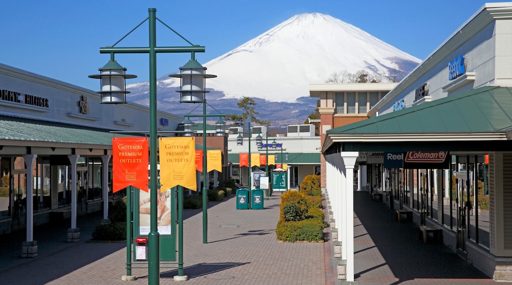 Gotemba Premium Outlets featuring mountains and a small town or village