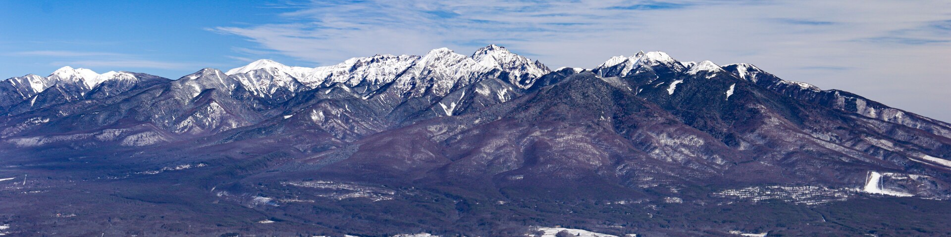 冬の八ヶ岳連峰 南八ヶ岳 富士見パノラマスキー場山頂からの絶景