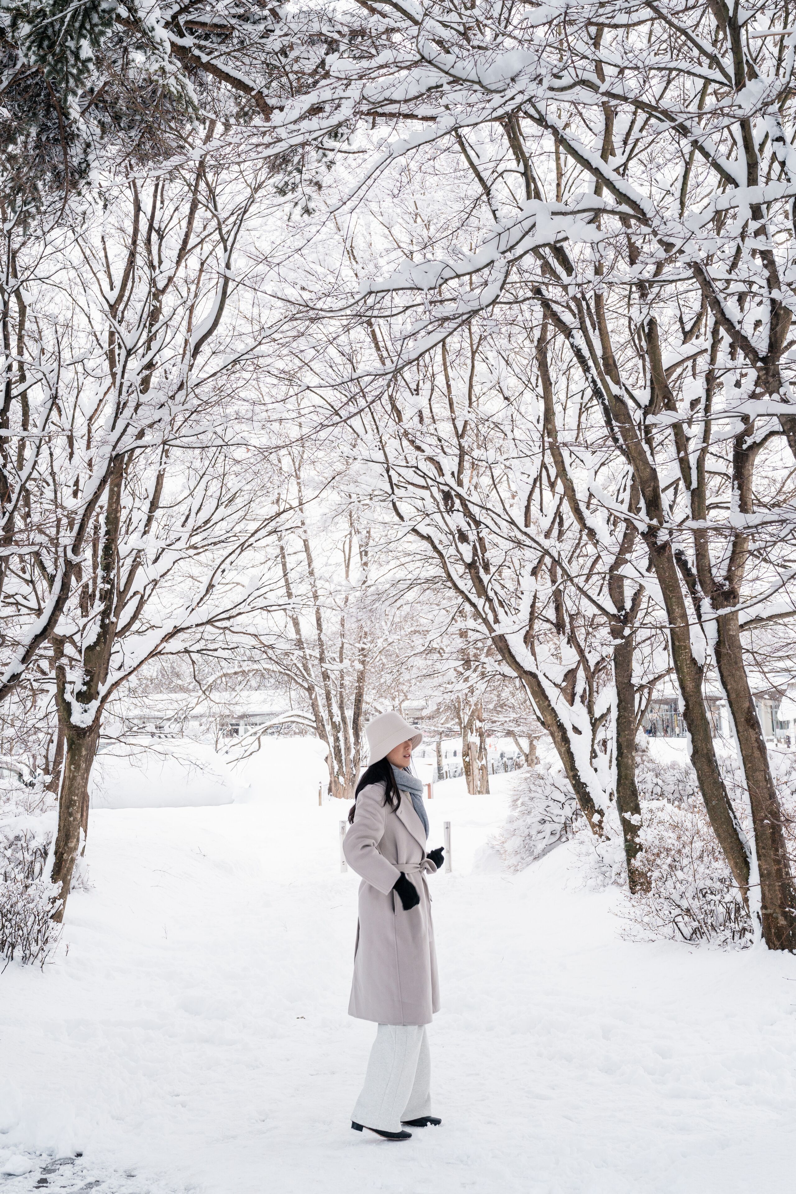 Girl in Forest and Snow