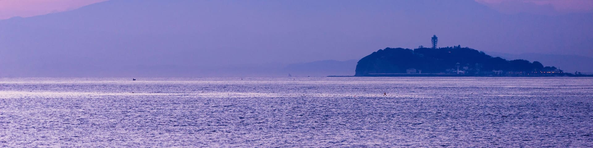 mt.fuji from zushi beach in the evening. kanagawa japan