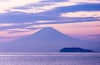 mt.fuji from zushi beach in the evening. kanagawa japan