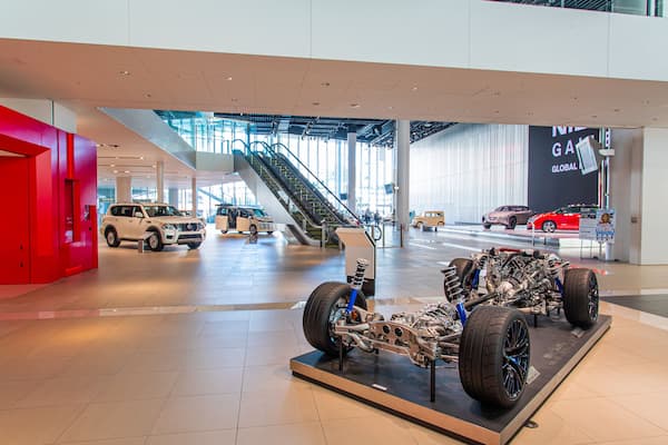 Nissan Global Headquarters Gallery showing interior views
