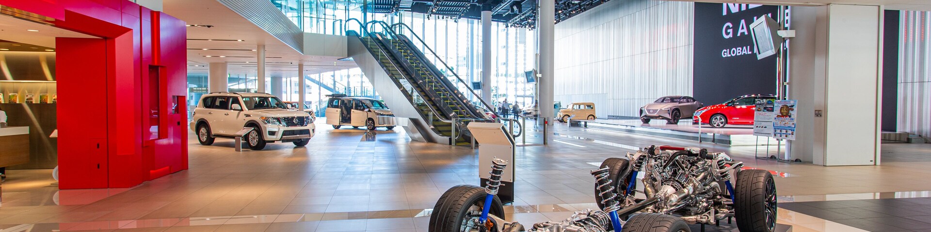 Nissan Global Headquarters Gallery showing interior views