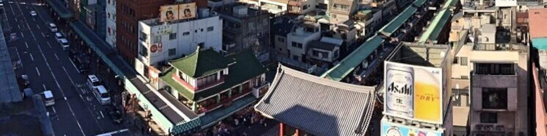 The Asakusa cultural information center has a free observation deck, with lovely views of Senso Ji shrine. Definitely a must see. Plus, there’s a coffee shop attached to it :) #tokyo #perspectives #lookingup #ontheroad #architecture #japan