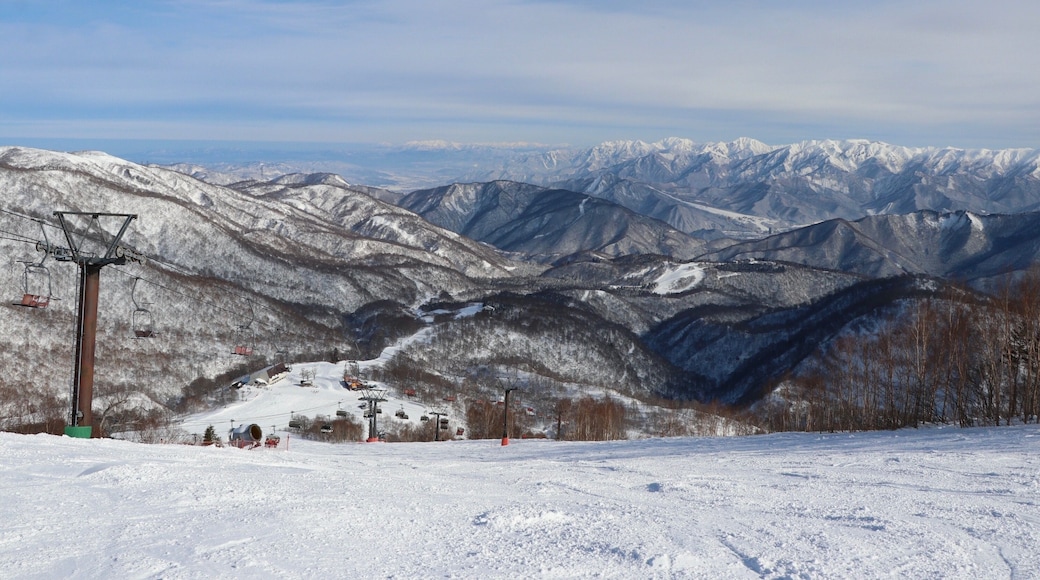 Slope Surrounded by Big Mountains in Japan