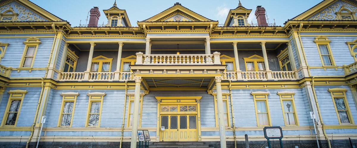 Antique architecture of Old Public Hall of Hakodate Ward, Selective focus, Hokkaido, Japan; Shutterstock ID 431534077; purchase_order: SF 06557000; job: ; client: ; other: