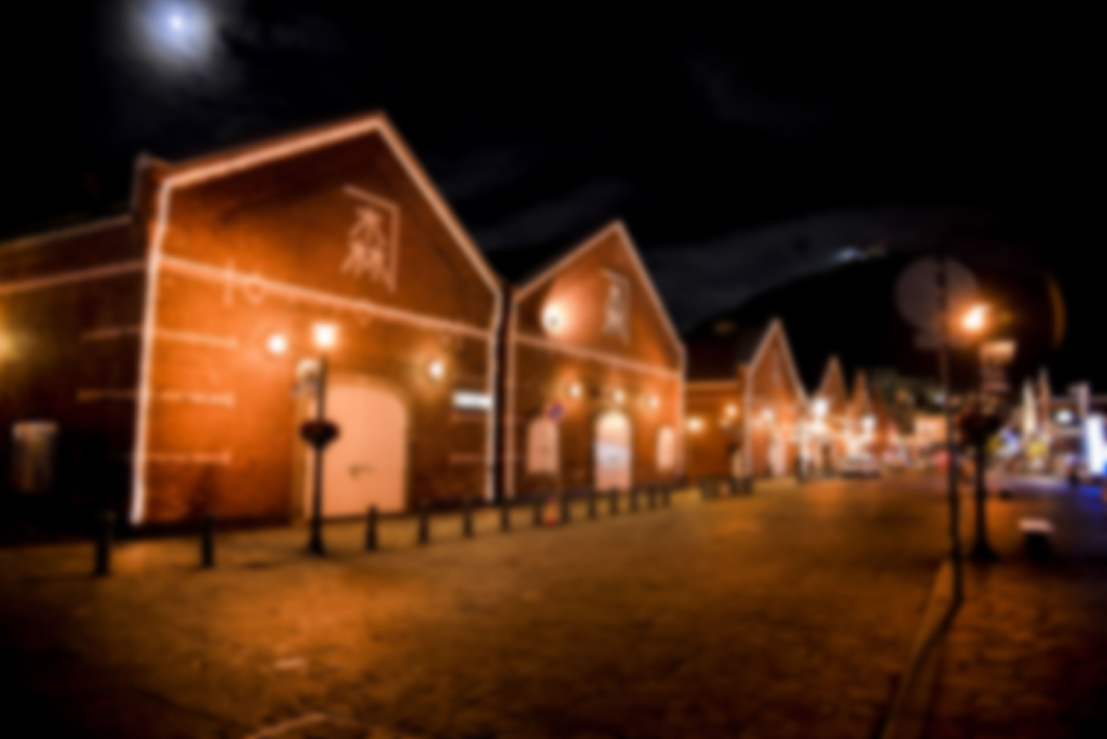 Red brick warehouse in Hakodate Japan in Blur style; Shutterstock ID 256541008