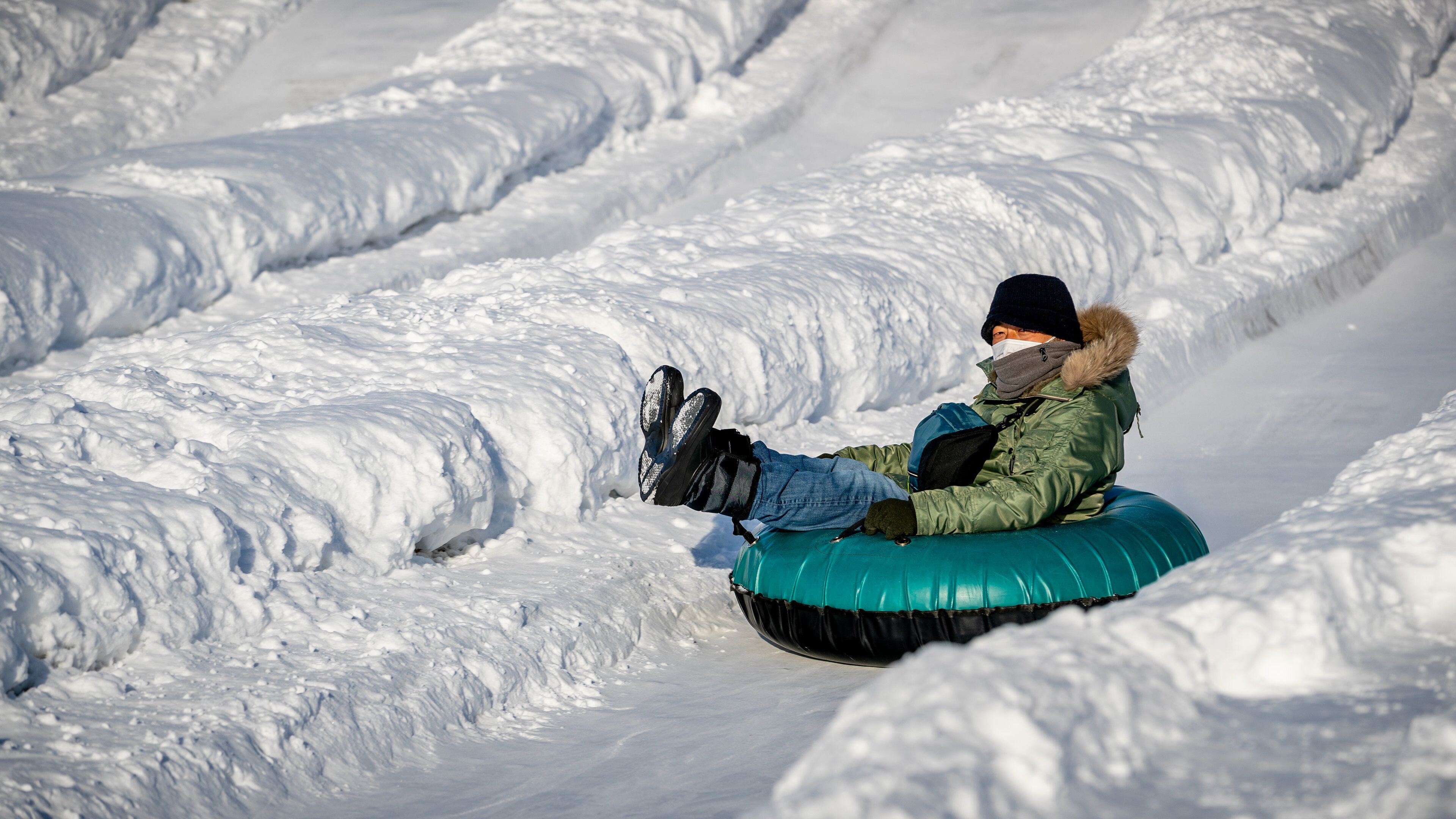 Sapporo Community Dome showing snow tubing and snow