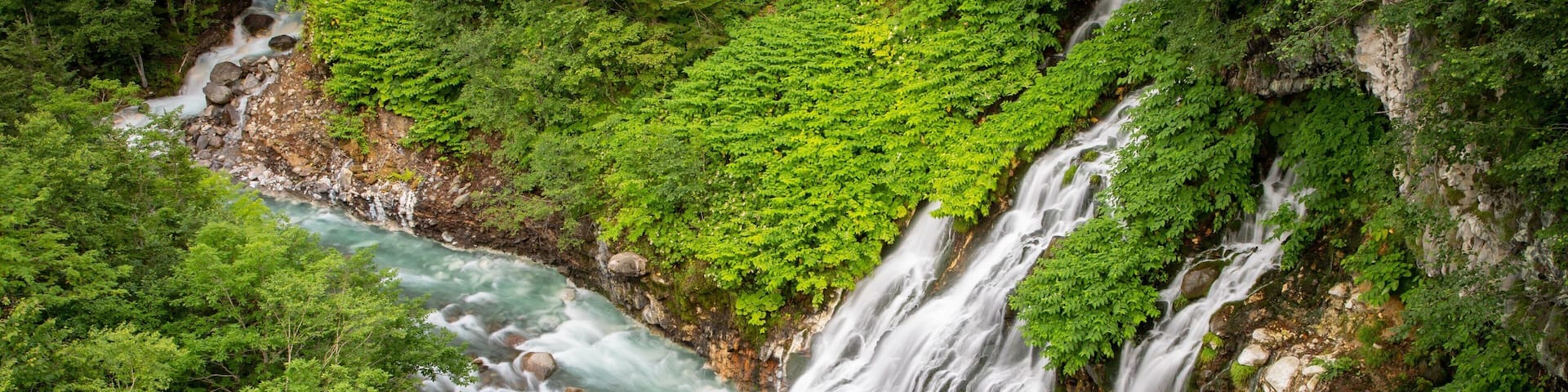 Shirahige Falls which includes rapids, landscape views and a gorge or canyon