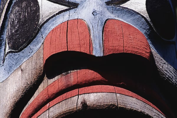 Totem Pole Close-up in Victoria, British Columbia