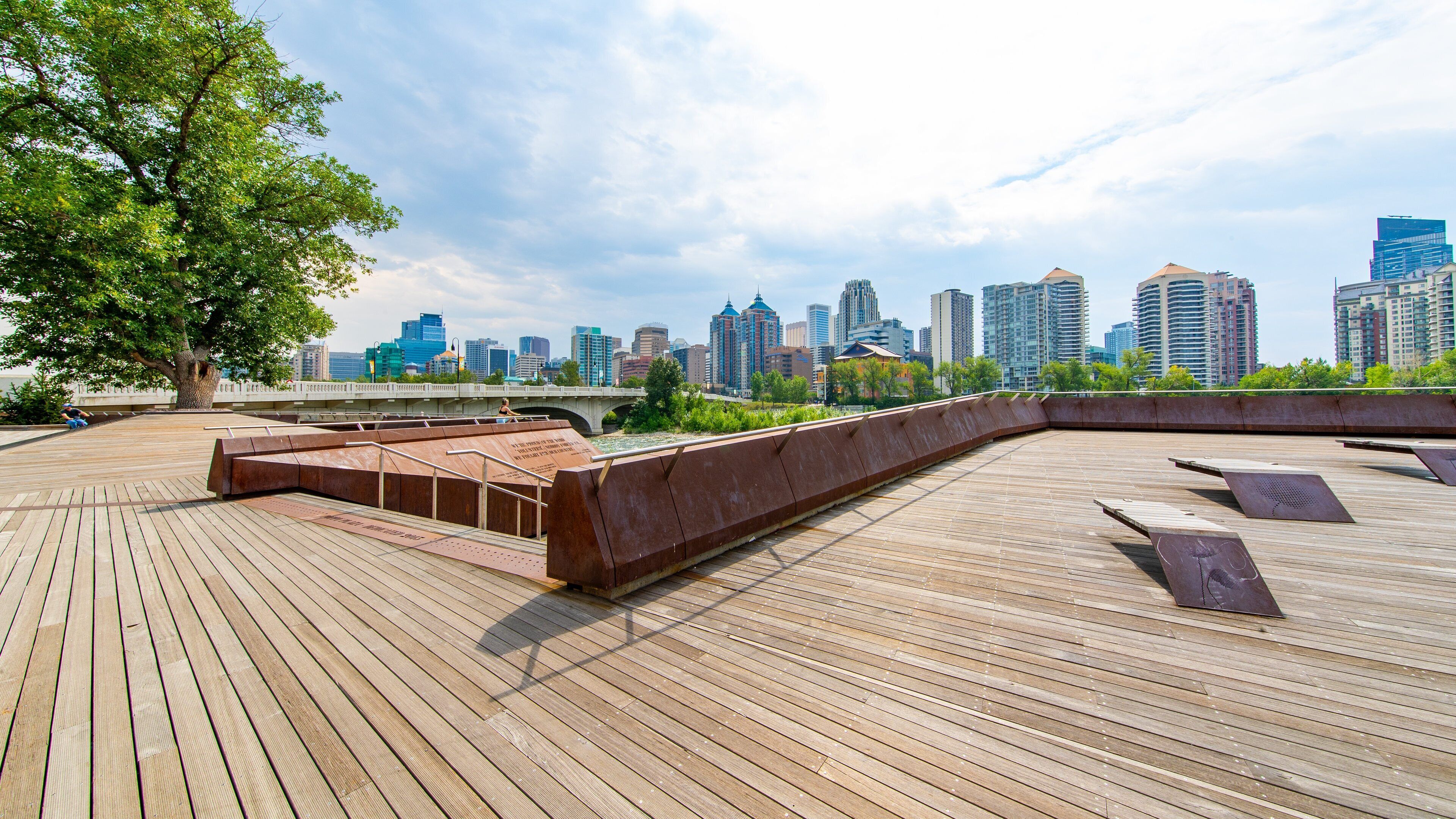 Bow River featuring views and a city
