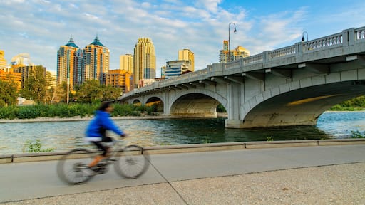 Bow River featuring a city, cycling and a river or creek