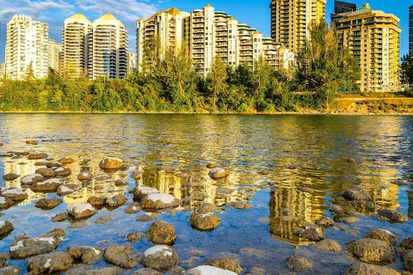 Bow River featuring a river or creek and a city