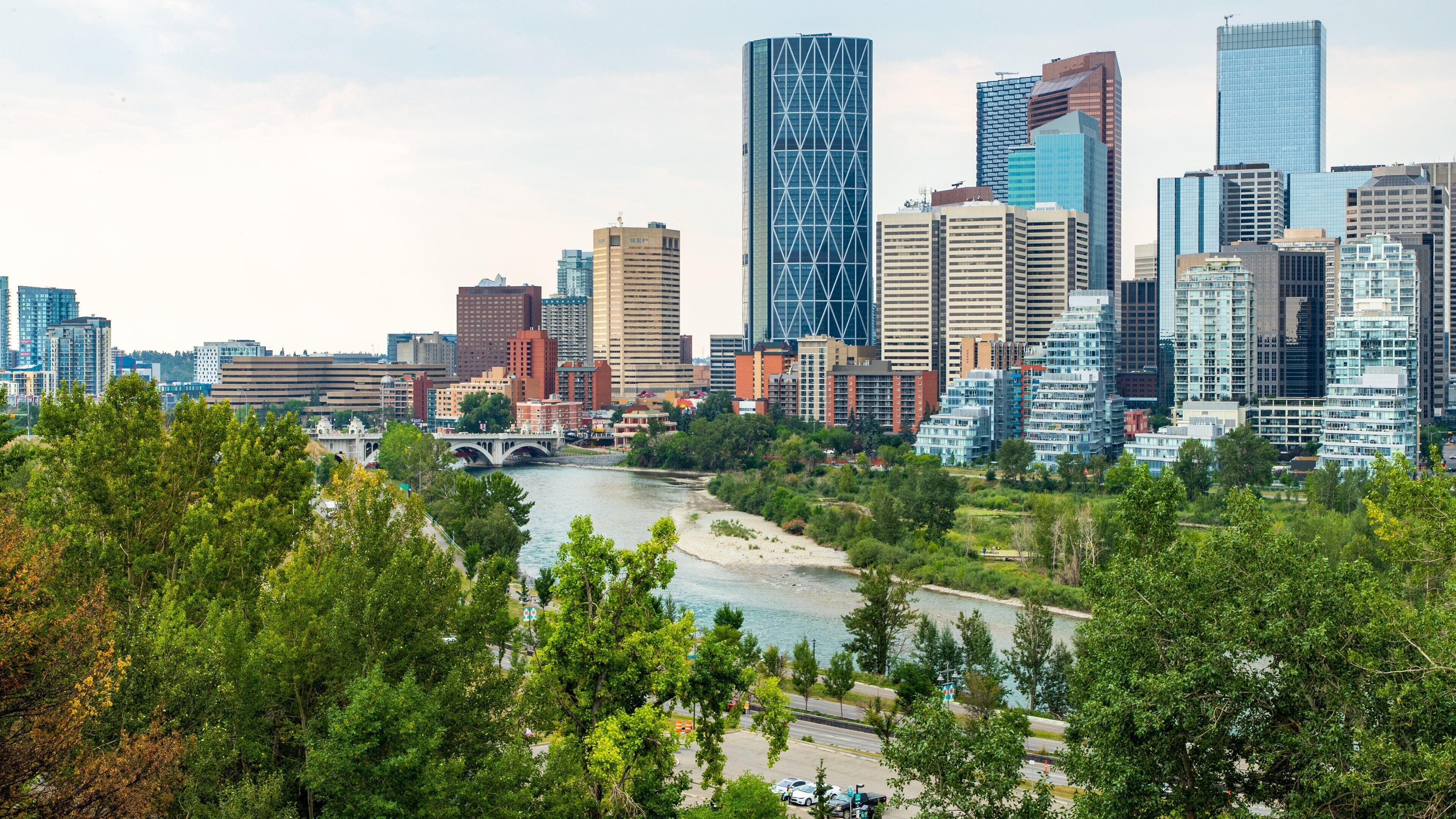 Bow River featuring landscape views, a river or creek and a city