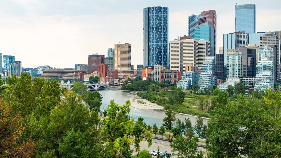 Bow River featuring landscape views, a river or creek and a city