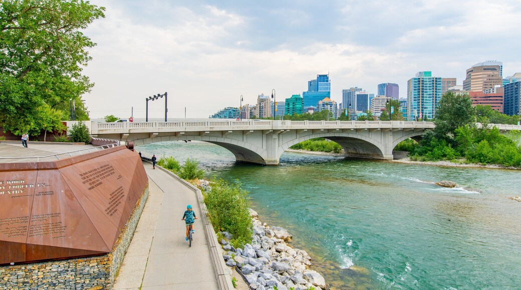 Bow River which includes a bridge, a river or creek and a city