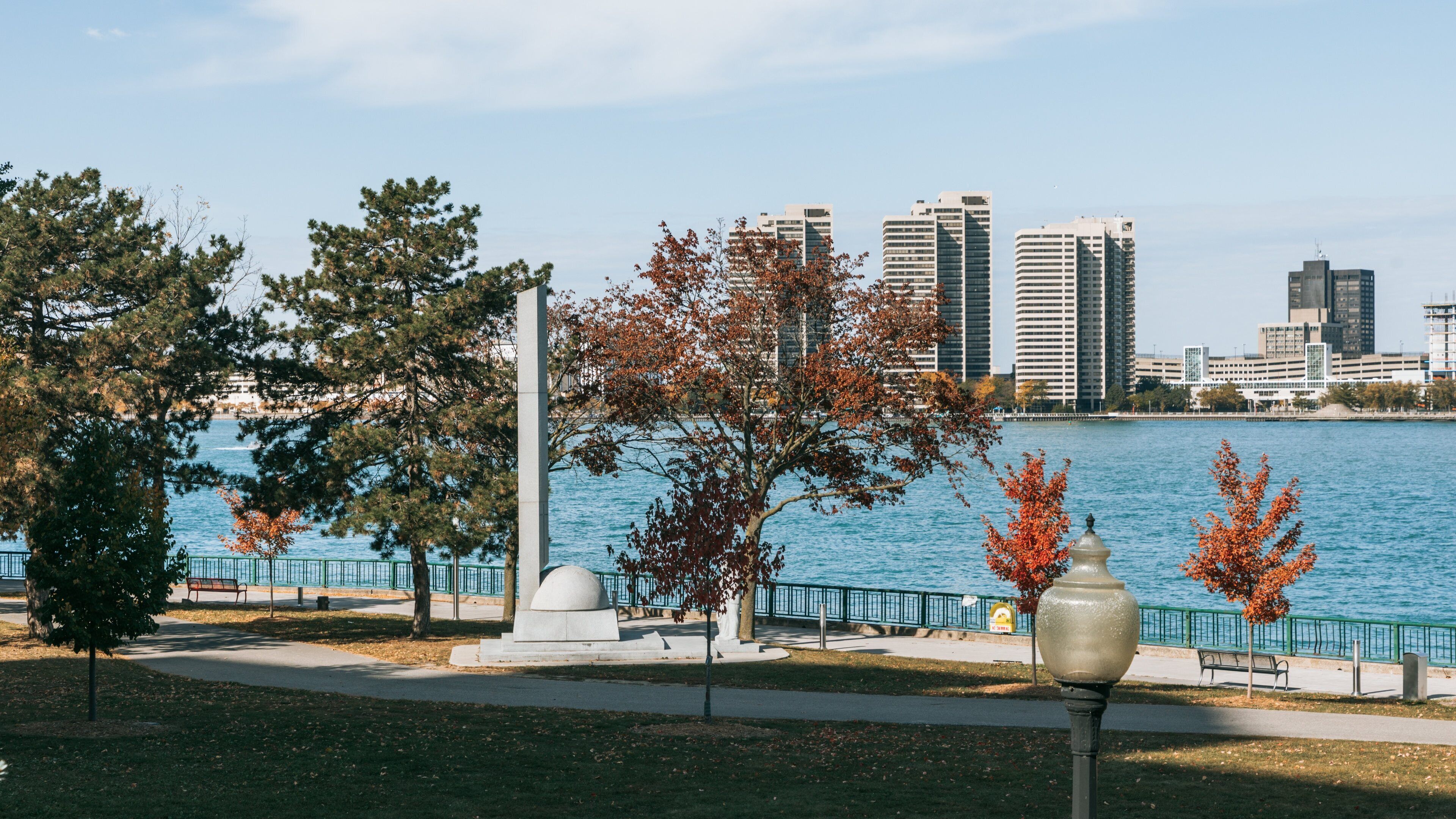 Dieppe Gardens which includes a garden, a bay or harbor and autumn leaves