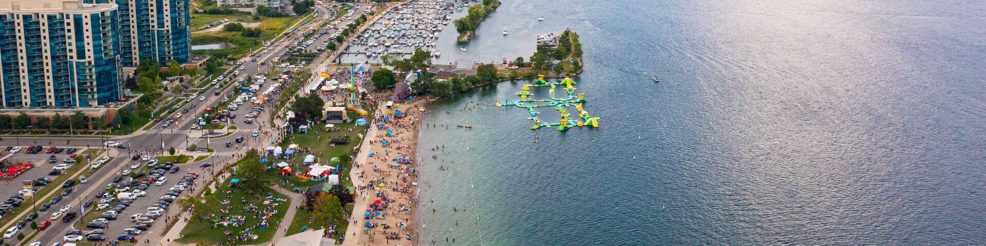 barrie centennial park lake beach front summer time