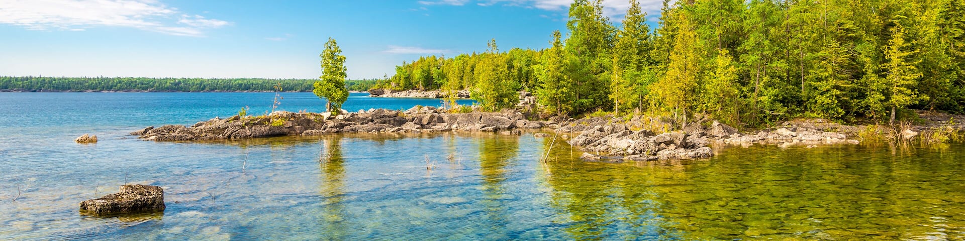 View at the nature of Bruce Peninsula National Park near Dunks Point, Tobermory, Canada, Shutterstock ID 1190911774, Purchase Order: -