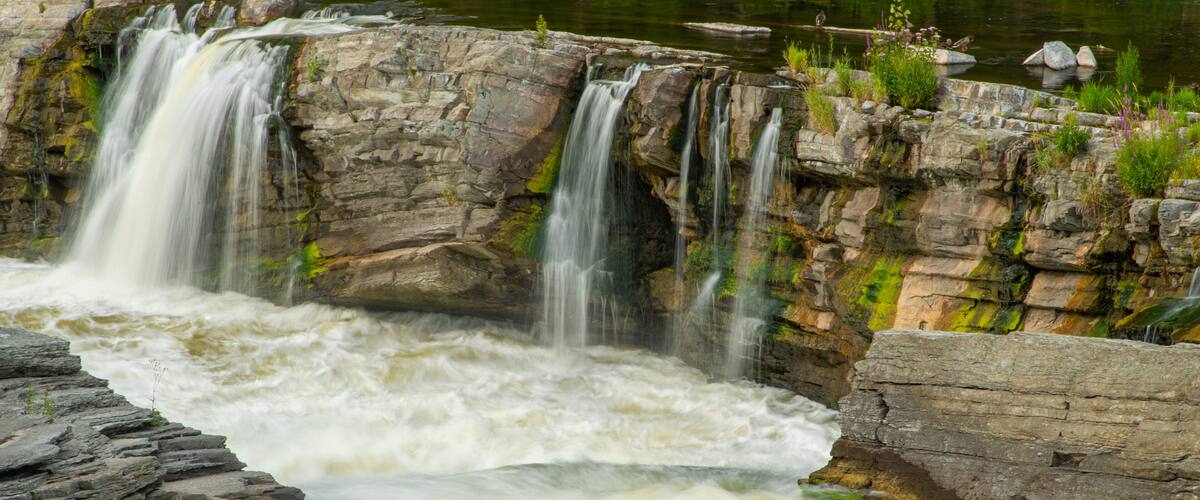 Hog\'s Back Falls featuring rapids, a waterfall and a river or creek