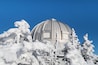 Winter view of the famous astronomical observatory in the Mont-Megantic national park, Canada