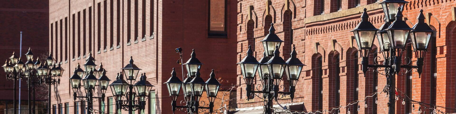 Canada, New Brunswick, Saint John. Market Square buildings.