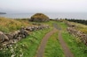 The Gaelic Black House made of stone and sod at the Highland Village in Iona, Nova Scotia. The historical village is built on a hill overlooking the Bra D'Or lakes in Cape Breton.
