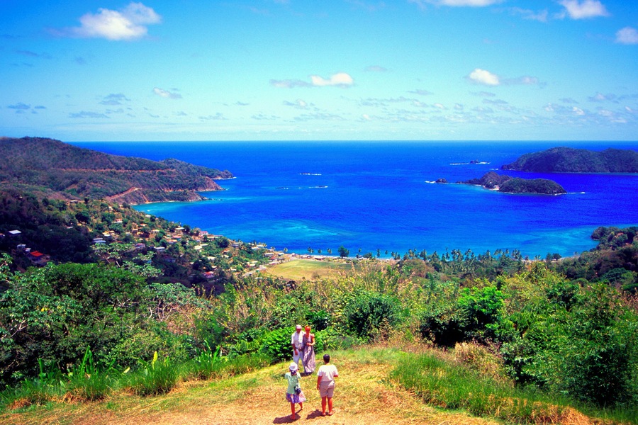 Tourists on Goat Island near Speyside, Tobago, Caribbean