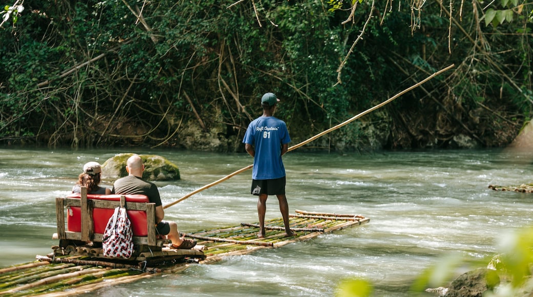 Martha Brae River showing kayaking or canoeing and a river or creek as well as an individual male