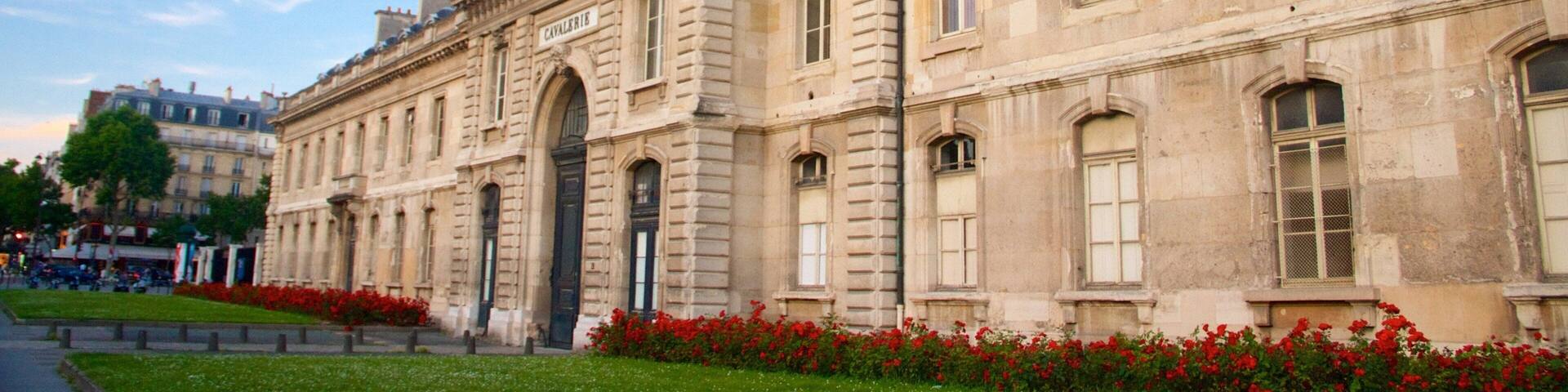 Paris showing heritage elements, flowers and heritage architecture